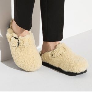 Birkenstock Cream Shearling Clogs